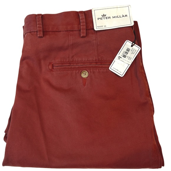 Peter Millar Other - Peter Millar Men's Chino Pants 35‎ x 37 Pima Cotton NEW with Tags Soft Red Golf